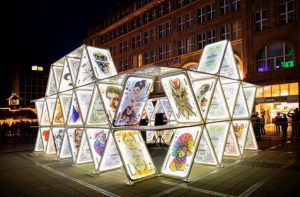 Essen Festival of Light; Lichtinstallation House of Cards